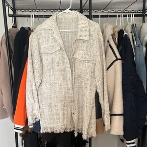 SHEIN Cream Textured Blazer